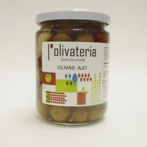 Organic olives with garlic