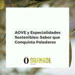 Botella de AOVE premium orgánico y sostenibles con cuencos de aceitunas, almendras tostadas y queso gourmet.